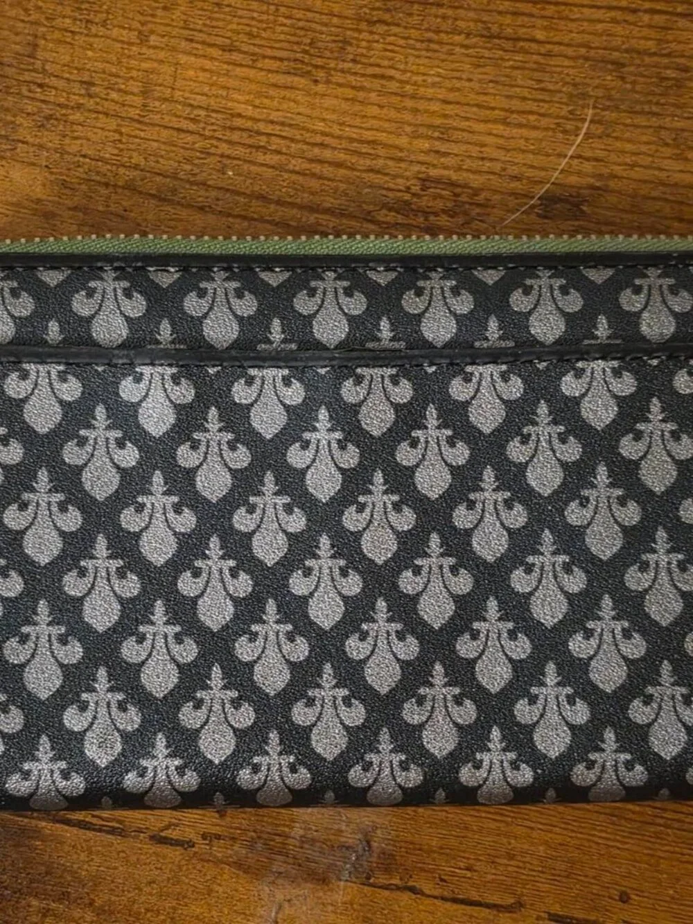 Vintage Patrick Cox Fleur-de-Lis Monogram Zip Around Long Wallet Y2K Canvas